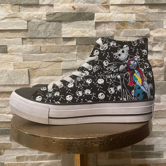 Nightmare Before Christmas Platform High Tops | Jack Sally Skulls Sz 10 Disney - Picture 5 of 11